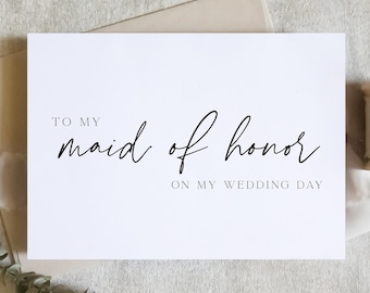 to my maid of honor, simple wedding card, simple proposal card, bridesmaid card, best friend card, proposal card / SKU: LNWD56V / ZOEY