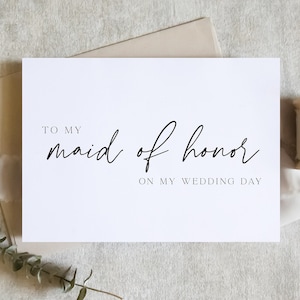 to my maid of honor, simple wedding card, simple proposal card, bridesmaid card, best friend card, proposal card / SKU: LNWD56V / ZOEY