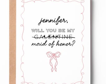 Galentine’s Day Bridal Party Proposal Card | Will You Be My Bridesmaid | Friendship Love Card