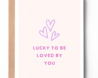 Mother’s Day Card | So Lucky to Be Loved by You | Sentimental Mom Card | Sweet Love Card for Mom | Minimalist Mother’s Day Card