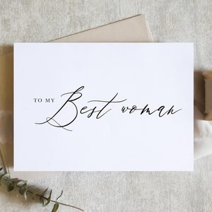 Carte pour ma meilleure femme, carte pour meilleure femme, carte pour meilleur homme, carte pour mon meilleur homme, carte pour garçon d'honneur, carte pour le jour du mariage / SKU : LNWD49T