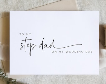 To my step dad on my wedding day card, to my dad card, to my father card, wedding day card / SKU: LNWD70C / EMILY