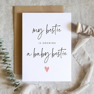 Ma meilleure amie devient bébé, jolie carte pour nouvelle maman, carte nouvelle maman, carte nouveau bébé, carte pour maman, cadeau nouvelle maman / SKU : LNBABY03