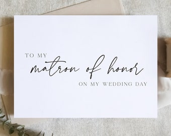 to my matron of honor, simple wedding card, simple proposal card, bridesmaid card, best friend card, proposal card / SKU: LNWD56W / ZOEY