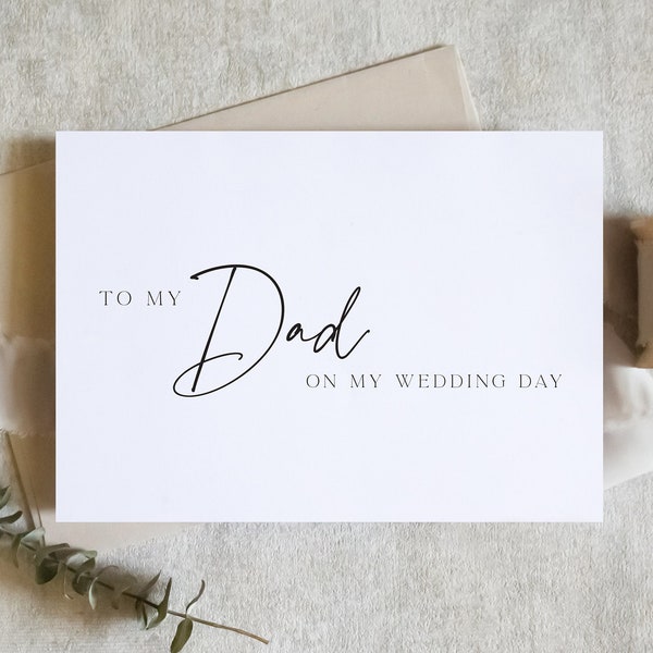 To my dad on my wedding day card, to my dad card, to my father card, wedding day card / SKU: LNWD56C / ZOEY