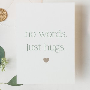 Thinking Of You Sympathy Card | No Words Just Hugs | Bereavement Condolence Card