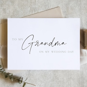 Pour ma grand-mère le jour de mon mariage, pour ma grand-mère, pour ma grand-mère, carte pour le jour de mon mariage / SKU : LNWD56O / ZOEY