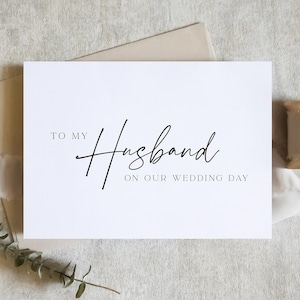 To my husband on our wedding day card, To my hubby on our wedding day card, to my hubby card, wedding day card / SKU: LNWD56A / ZOEY image 1