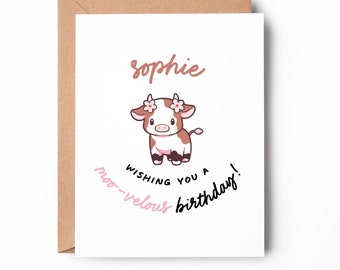 Cow Birthday Card | Moovelous Cow Birthday Card | Funny Farm Animal Birthday Card