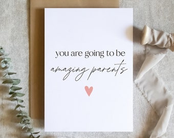 you&#39;re going to be amazing parents / new parents card / new baby card / congrats on new baby card / baby shower card / SKU: LNBABY04