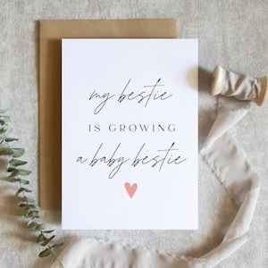 Ma meilleure amie devient bébé, jolie carte pour nouvelle maman, carte nouvelle maman, carte nouveau bébé, carte pour maman, cadeau nouvelle maman / SKU : LNBABY03B