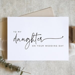 à ma fille le jour de votre mariage carte, carte fille, carte de mariage fille, carte de jour de mariage / SKU : LNWD70G / EMILY