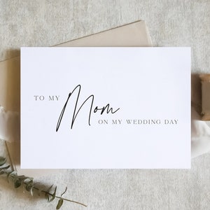 To my mom on my wedding day card, to my mom card, to my mother card, wedding day card / SKU: LNWD56B / ZOEY