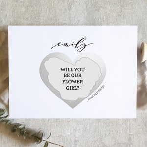 Carte de demoiselle d'honneur à gratter, jolie carte de demoiselle d'honneur, proposition de demoiselle d'honneur, proposition de demoiselle d'honneur, carte de mariage / SKU : LNFG04 | LUNE