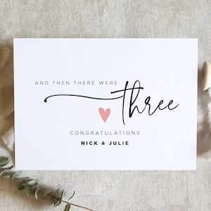 Et puis il y avait trois baby card / félicitations pour le nouveau bébé / pour les nouveaux parents / pour le nouveau bébé / SKU : LNBABY01