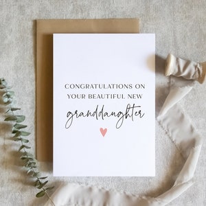 Félicitations pour votre nouvelle carte petite-fille / nouvelle carte maman / nouvelle carte bébé / carte pour grands-parents / nouveaux grands-parents / SKU : LNBABY06C