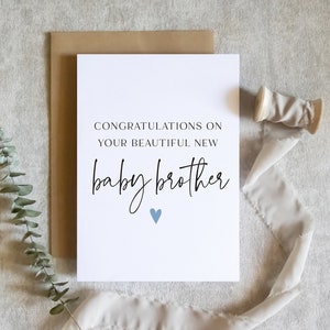Félicitations pour votre nouveau petit frère carte / nouveau frère carte / nouveau bébé carte / carte pour les parrains et marraines / nouvelle carte frère / SKU : LNBABY06I
