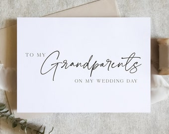 À mes grands-parents sur ma carte de mariage, à ma grand-mère, à mon grand-père, carte de jour de mariage / SKU: LNWD56E / ZOEY