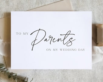 To my parents on my wedding day card, to my dad card, to my mom card, wedding day card / SKU: LNWD56Q / ZOEY