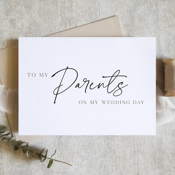 To my parents on my wedding day card, to my dad card, to my mom card, wedding day card / SKU: LNWD56Q / ZOEY