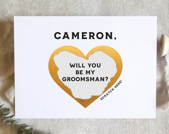 scratch off groomsman card, cute groomsman card, groomsman proposal, groomsman proposal, wedding card, groomsman / SKU: LNRB09