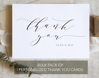 pack of 200 thank you wedding cards, thank you gift card, newlywed thank you card, bulk thank you cards / SKU: LNTHANKS21F  | LUNA
