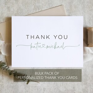 Dankeskarten im Set, Dankeskarten, Dankeskarte, Brautpaar Dankeskarte, Masse Dankeskarten / SKU: LNTHANKS34C | EMILIE