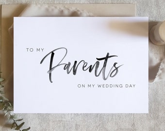 To my parents on my wedding day card, to my dad card, to my mom card, wedding day card / SKU: LNWD60Q / elise