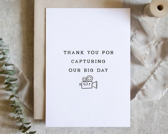 thank you for capturing our big day card, videographer card, thank you card, wedding day card / SKU: LNWD71 | alex