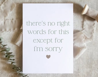 there's no words for this except for im sorry, sympathy card, in sympathy greeting card | bereavement grieving card / SKU: LNOS30