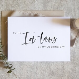 à mes beaux-parents pour carte de mariage, carte de beaux-parents, carte de futurs parents, carte de jour de mariage / SKU : LNWD60F / elise