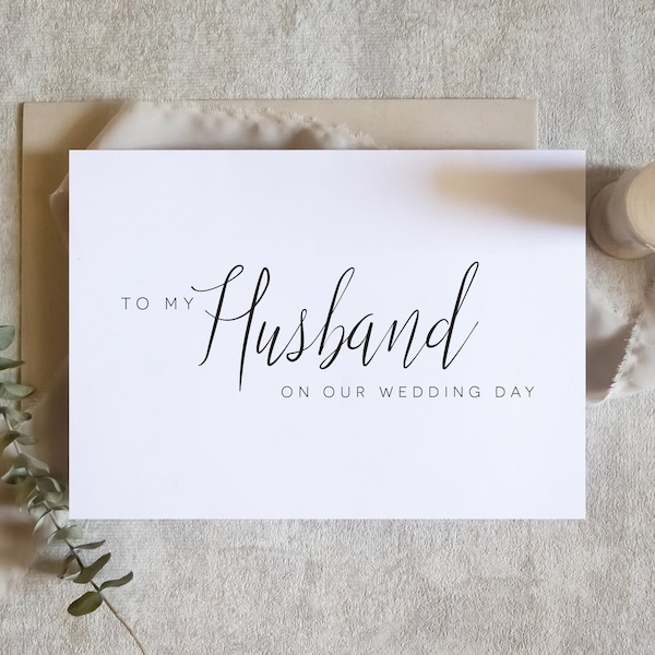 To my husband on our wedding day card, To my hubby on our wedding day card, to my hubby card, wedding day card / SKU: LNWD62A / EMMA