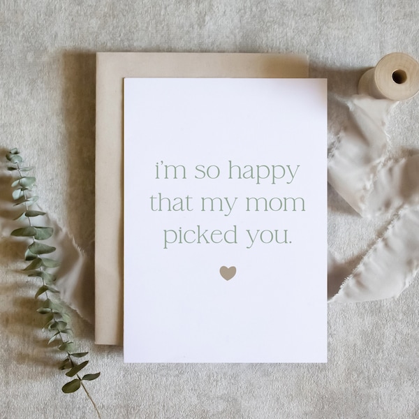 i'm so happy my mom picked you, step dad card, step parents card, second marriage card for step dad / SKU: LNOS03