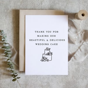 Merci d'avoir fabriqué notre belle carte de gâteau, carte de pâtissier, gâteau de mariage, carte de remerciement, carte de jour de mariage / SKU : LNWD71C | Alexandre