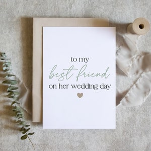 à ma meilleure amie le jour de son mariage, carte pour la meilleure amie, carte pour le jour du mariage de la meilleure amie / SKU : LNOS05