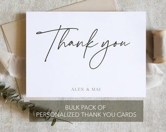 pack of 200 thank you wedding cards, thank you gift card, newlywed thank you card, bulk thank you cards / SKU: LNTHANKS21I | ZOEY