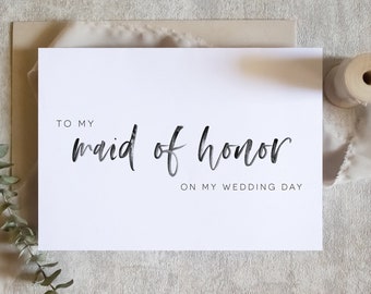 to my maid of honor, simple wedding card, simple proposal card, bridesmaid card, best friend card, proposal card / SKU: LNWD60V / elise