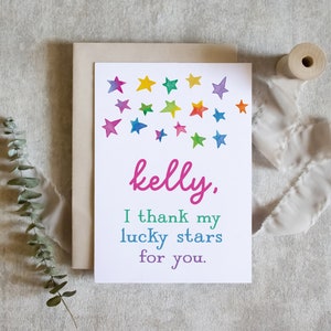 Je remercie mes étoiles pour vous / Super carte d'enseignant / Carte de remerciement pour les enseignants à la garderie SKU : LNOS55B