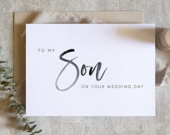 to our son wedding day card, son card, son wedding card, wedding day card / SKU: LNWD60H / elise