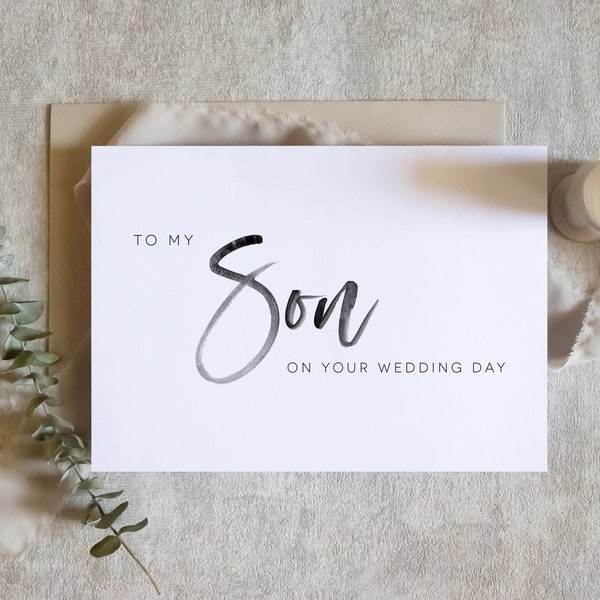 to our son wedding day card, son card, son wedding card, wedding day card / SKU: LNWD60H / elise