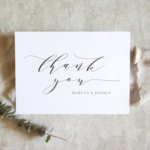 paquete de 200 tarjetas de agradecimiento de boda, tarjeta regalo de agradecimiento, tarjeta de pareja, tarjeta de agradecimiento de recién casados/SKU: LNTHANKS21F/LUNA