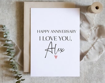 personalized anniversary card / happy anniversary card / anniversary card for wife husband / cute anniversary card / SKU: LNOS21