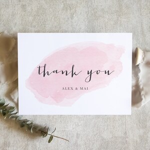 carte de remerciement de mariage, carte de remerciement, carte de couple, carte de jeunes mariés, carte de remerciement, carte de jour de mariage / SKU : LNTHANKS21C | LUNE