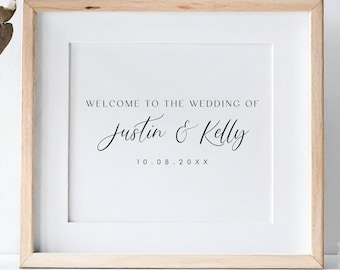 Wedding Welcome Sign | Welcome to the Wedding of Sign | Custom Name & Date Sign | Minimal Modern Wedding Sign | Kelly Collection
