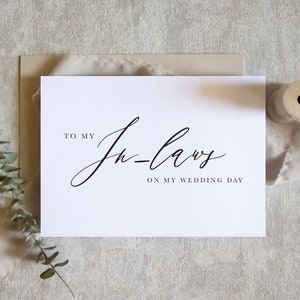 à mes beaux-parents pour carte de mariage, carte de beaux-parents, carte de futurs parents, carte de jour de mariage / SKU : LNWD61F / rina