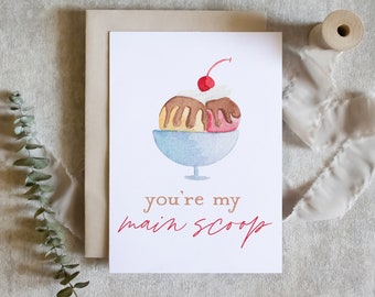 tu es ma boule principale / jolie carte de crème glacée / carte de joyeux anniversaire / carte d'anniversaire pour femme mari / SKU : LNOS49