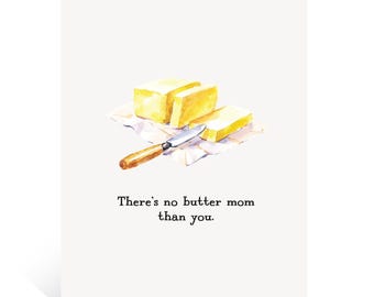 Tarjeta "No hay mejor mamá que tú" / Tarjeta del Día de la Madre / Juego de palabras divertido sobre comida