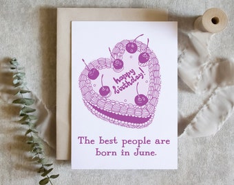 the best people are born in june, happy birthday card, funny birthday card for friend / SKU: LNBD15F