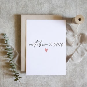 personalized anniversary date card / happy anniversary card / anniversary card for wife husband / cute anniversary card / SKU: LNOS14C