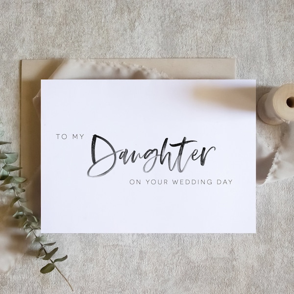 Biglietto D'auguri Personalizzato Per Il Matrimonio Di Una Figlia, Fatto A Mano